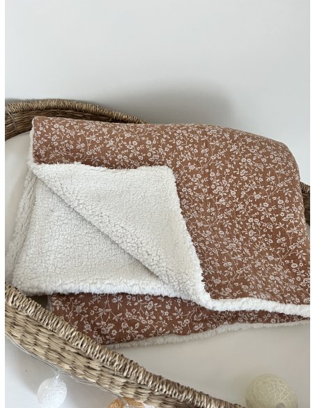 Couverture bébé double gaze de coton et sherpa 90 x 70 cm Couverture bébé double gaze de coton et sherpa 90 x 70 cm