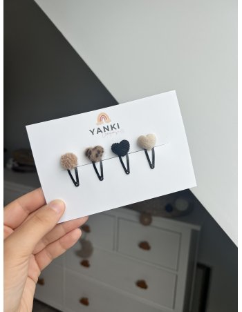 Barrette à cheveux - mini - Coeur léo