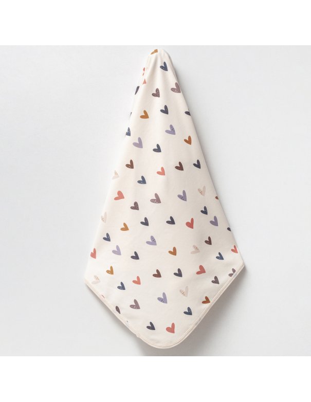 Couverture coton 90 x 90 cm - Coeur
