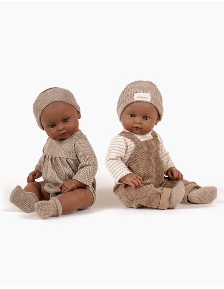 Augustine barboteuse Minikane - chevrons beige - poupée Bambini