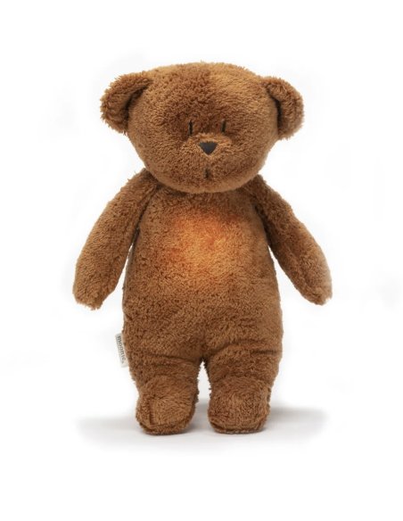 Moonie – ourson nature bio avec sons & lumières caramel