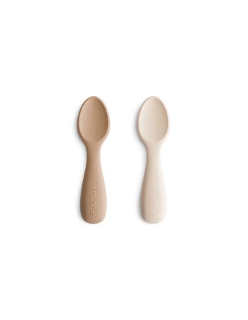 Lot de 2 cuillères en silicone pour tout-petits - Naturel -