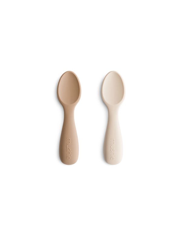 Lot de 2 cuillères en silicone pour tout-petits - Naturel -
