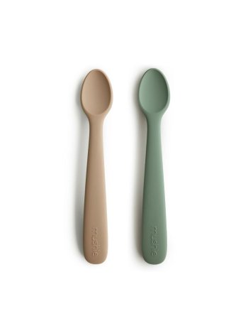 Lot de 2 cuillères en silicone - sauge / beige mushie