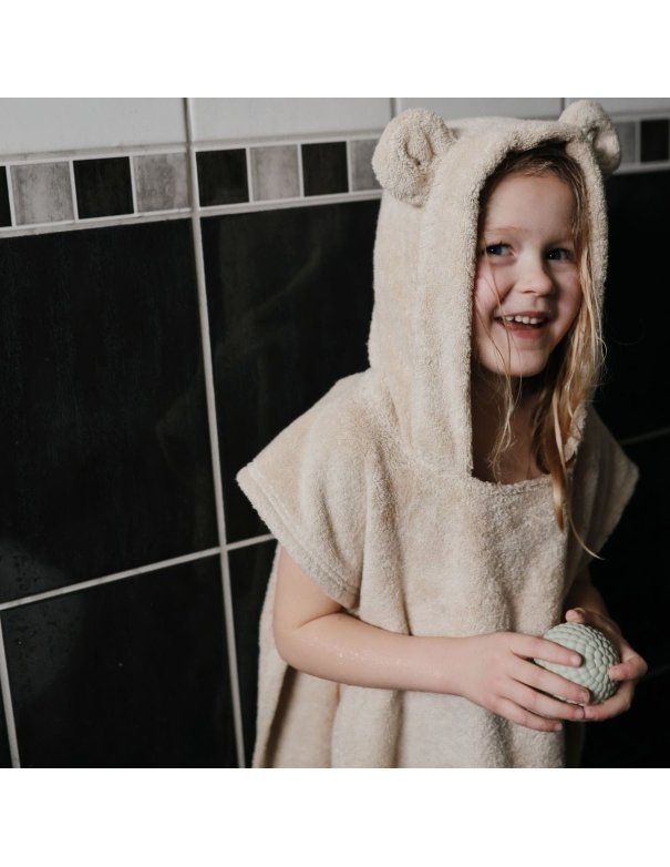 Poncho de bain ours - beige