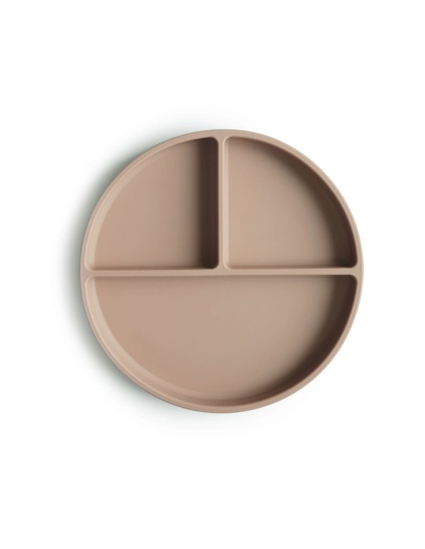 mushie Assiette en silicone à ventouse - Naturel