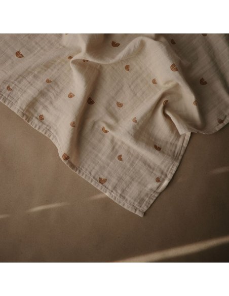 Lot de 3 langes mousseline de coton - arc en ciel - Mushie