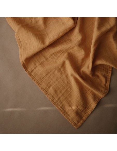 Lot de 3 langes mousseline de coton - moutarde - Mushie