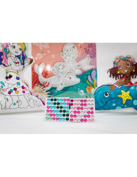 Coloriage gonflable - Sirène + strass - Ara Creative