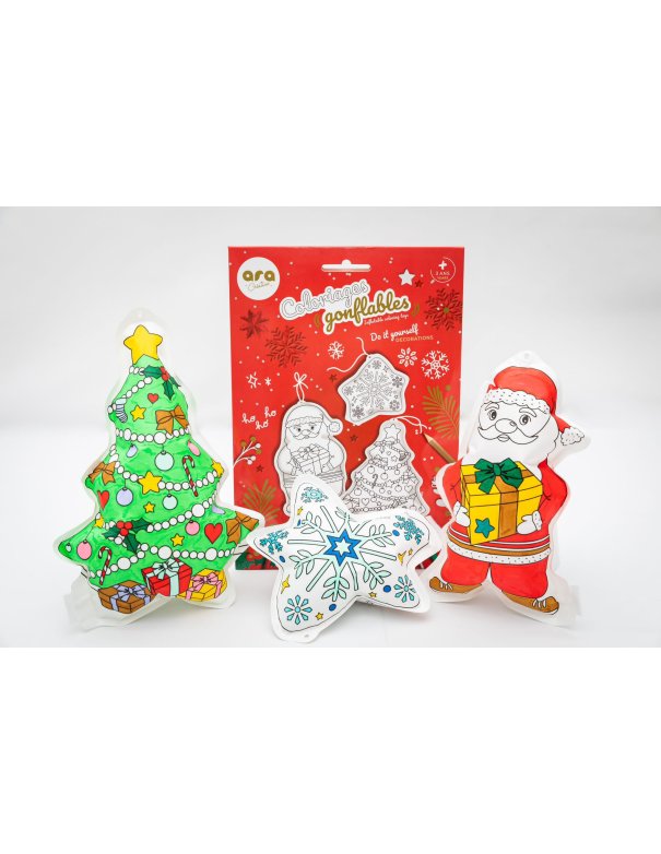 Coloriage gonflable Noël à suspendre - Ara creative