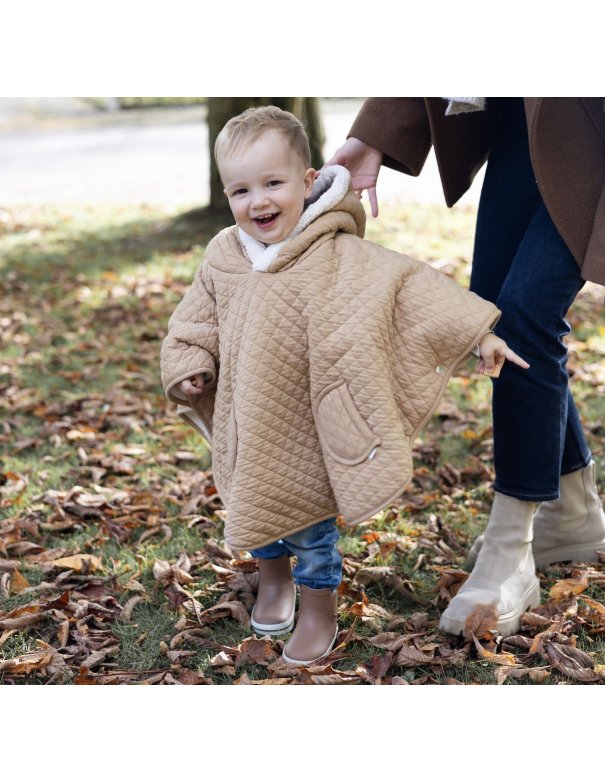 Poncho de voyage 9-36m QUILT - Beige (jersey + teddy) Bemini