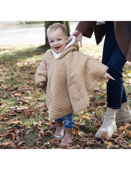 Poncho de voyage 9-36m QUILT - Beige (jersey + teddy) Bemini