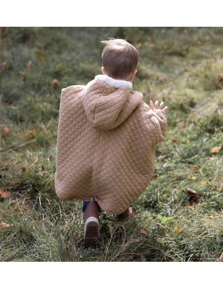Poncho de voyage 9-36m QUILT - Beige (jersey + teddy) Bemini