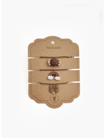 Pack 3 Colliers - Noeud + Bonbon + Arc-en-ciel