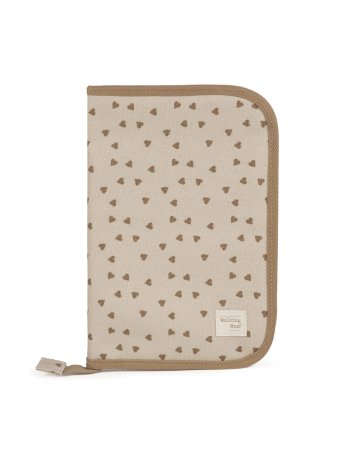 Protège carnet de santé coeur - cannelle walking mum