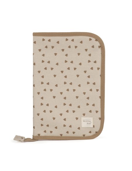 Protège carnet de santé coeur - cannelle walking mum