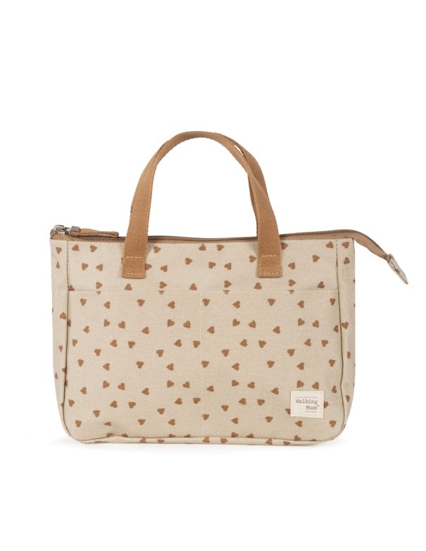 walking mum Trousse de toilette coeur - cannelle