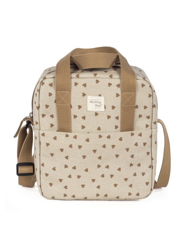 Sac isotherme biberon - coeur cannelle walking mum