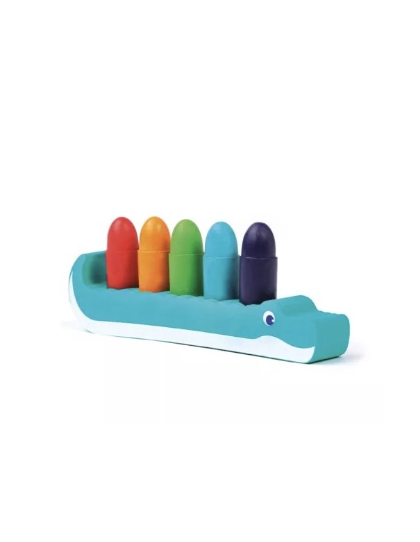 Crayons de bain et support crocodile...