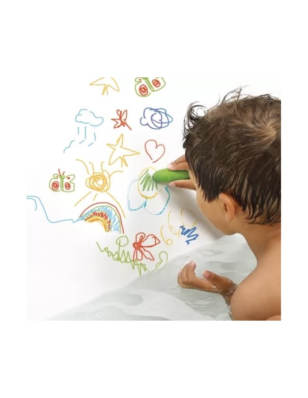 Crayons de bain et support crocodile...