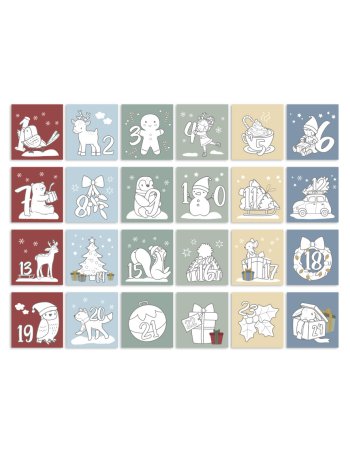 Calendrier de l'avent à colorier 2
