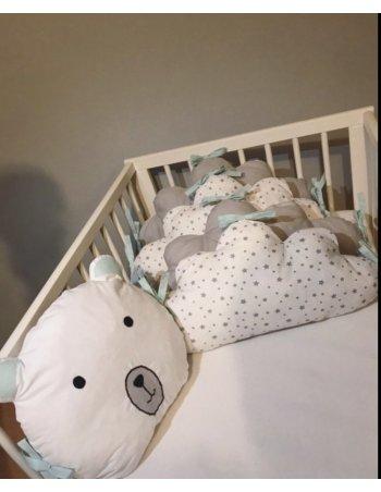 Tour de lit nuage tête ours 2