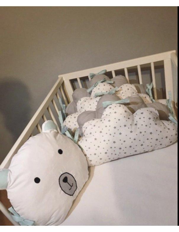 Tour de lit nuage tête ours