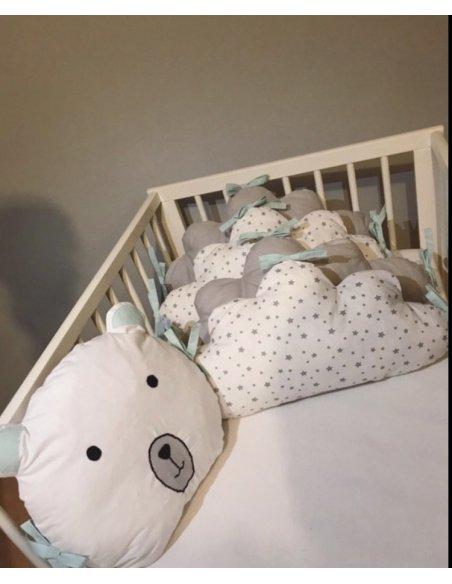 Tour de lit nuage tête ours