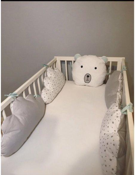 Tour de lit nuage tête ours