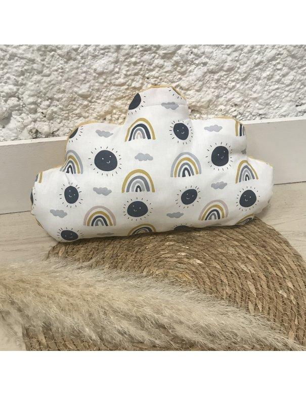 Coussin nuage ton moutarde