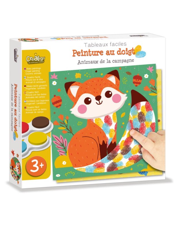 Tableaux Faciles, Peinture au doigt "Animaux de la campagne" crealign