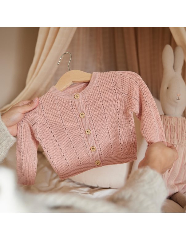 Gilet bébé fille en coton bio