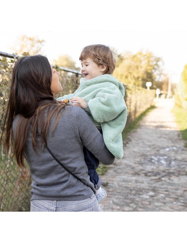 Poncho de voyage 9-36m - Sauge - SOFTY + JERSEY Bemini