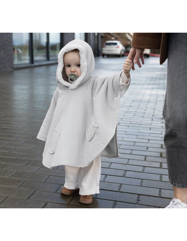 Poncho de voyage 9-36m CADUM - Grizou (jersey + teddy) Bemini