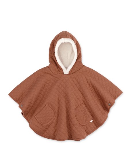 Poncho de voyage 9-36m QUILT- Brique (jersey + teddy) Bemini