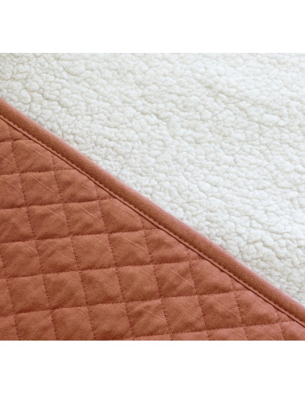 Poncho de voyage 9-36m QUILT- Brique (jersey + teddy) Bemini