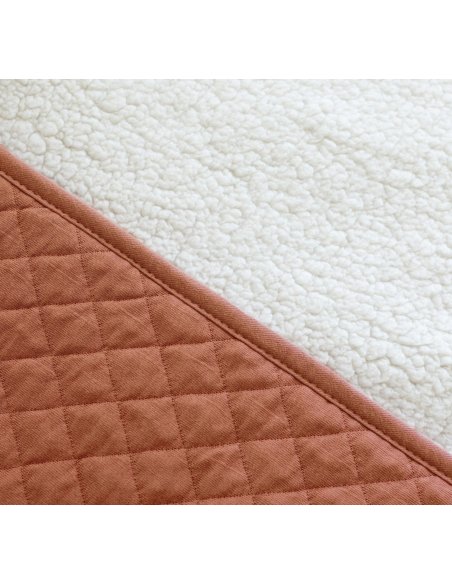 Poncho de voyage 9-36m QUILT- Brique (jersey + teddy) Bemini