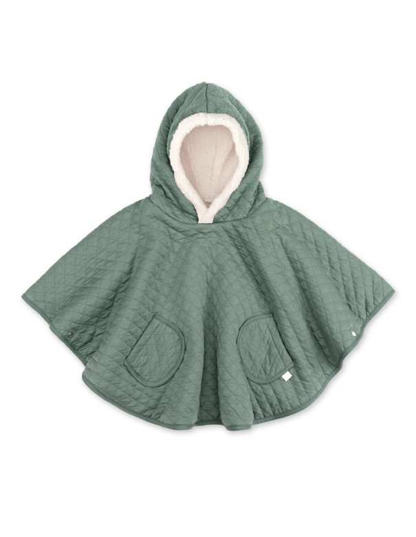 Poncho de voyage 9-36m QUILT- green (jersey + teddy)