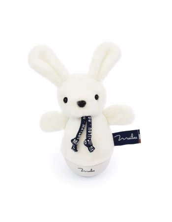 Veilleuse musicale culbuto – lapin blanc– 16 cm