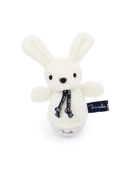 Veilleuse musicale culbuto – lapin blanc– 16 cm