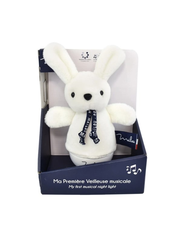 Veilleuse musicale culbuto – lapin blanc– 16 cm