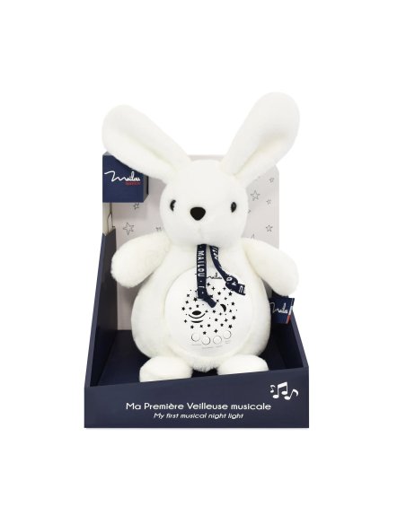 Veilleuse musicale projecteur avec chansons douces – Lapin blanc
