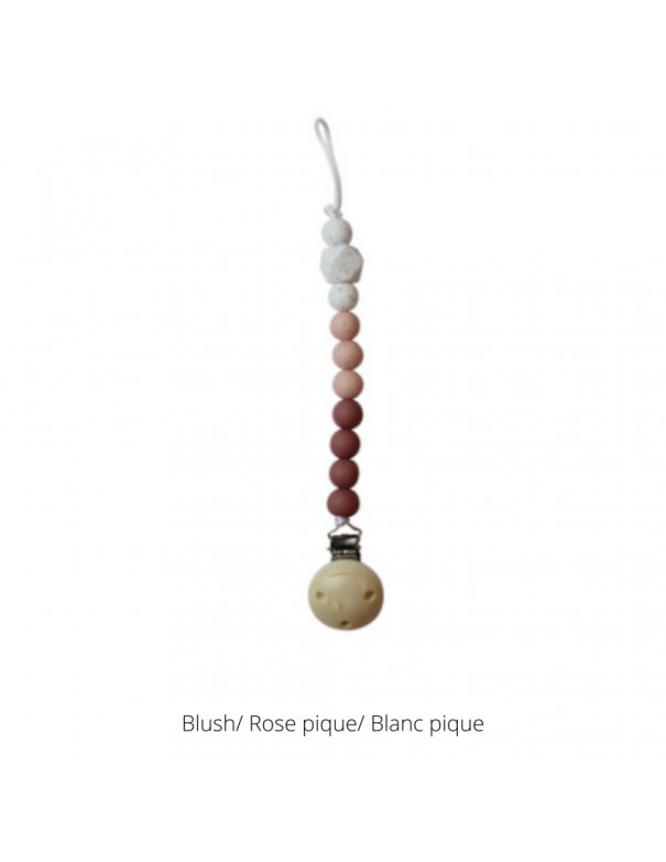 Attache tétine TRICOLORE - blush / rose / blanc - Chewies