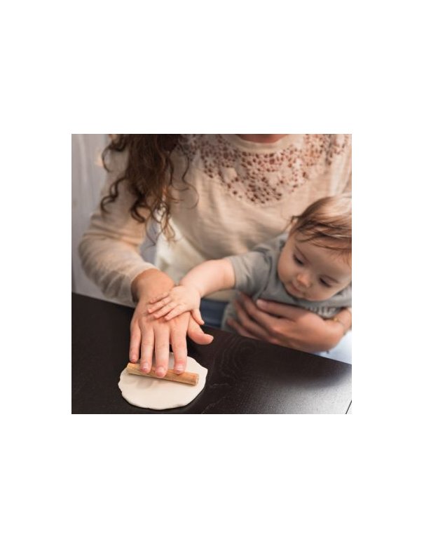 Boîte d'empreintes Magic box noire et blanche ronde