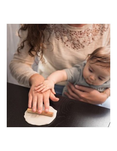 Boîte d'empreintes Magic box noire et blanche ronde