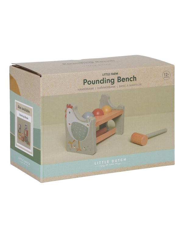 Banc à marteler en bois - Little Farm...